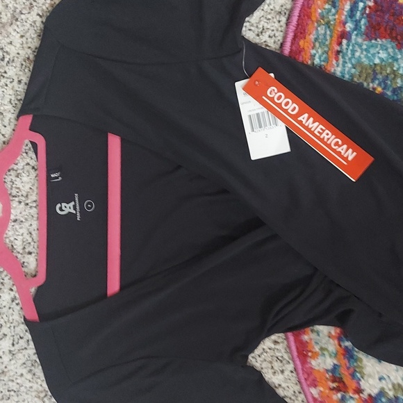 Good American Cross Fit L/S Top Wrap Performance Black Top Sz 2 (M) Nwts - Picture 3 of 12